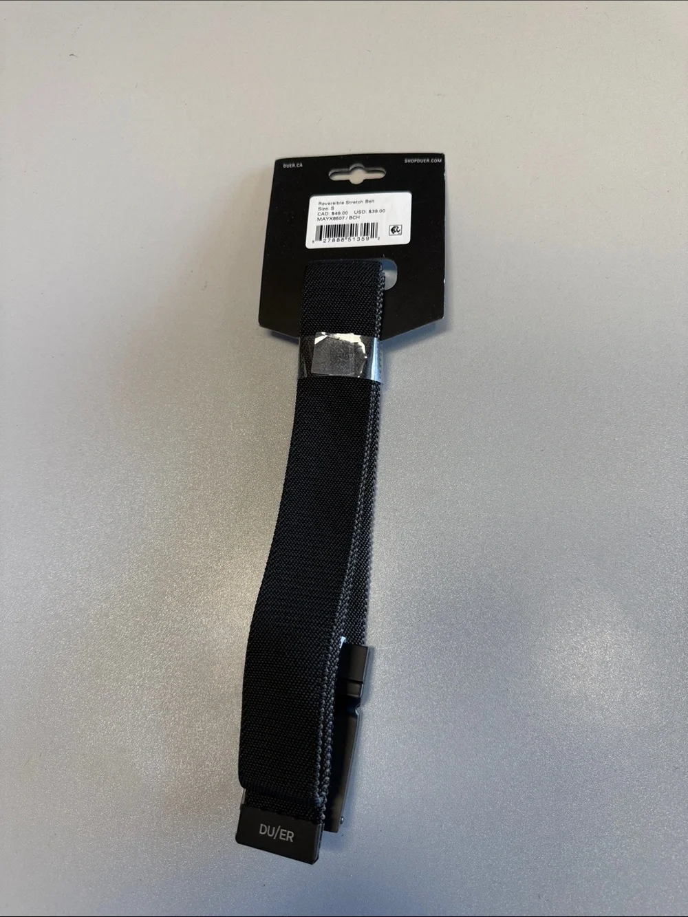 DUER Men's Reversible Stretch Belt Size S in Black/Charcoal